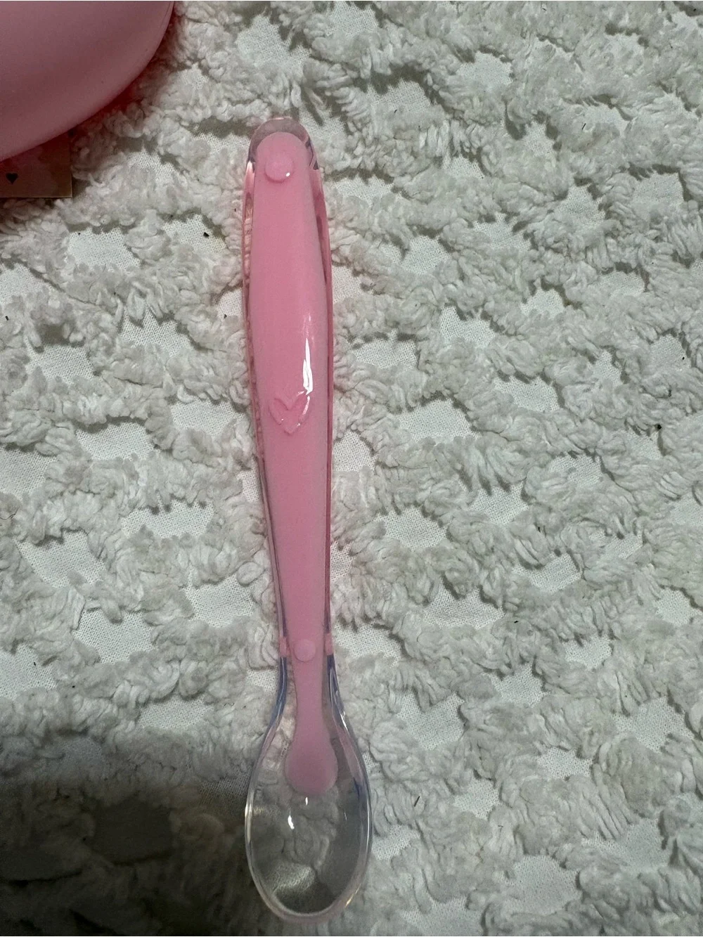 Pink Silicone Baby Feeding Set with Teether